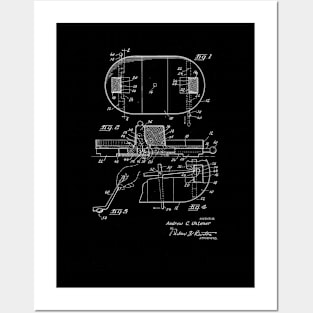 Hockey Game Board Vintage Patent Drawing Posters and Art